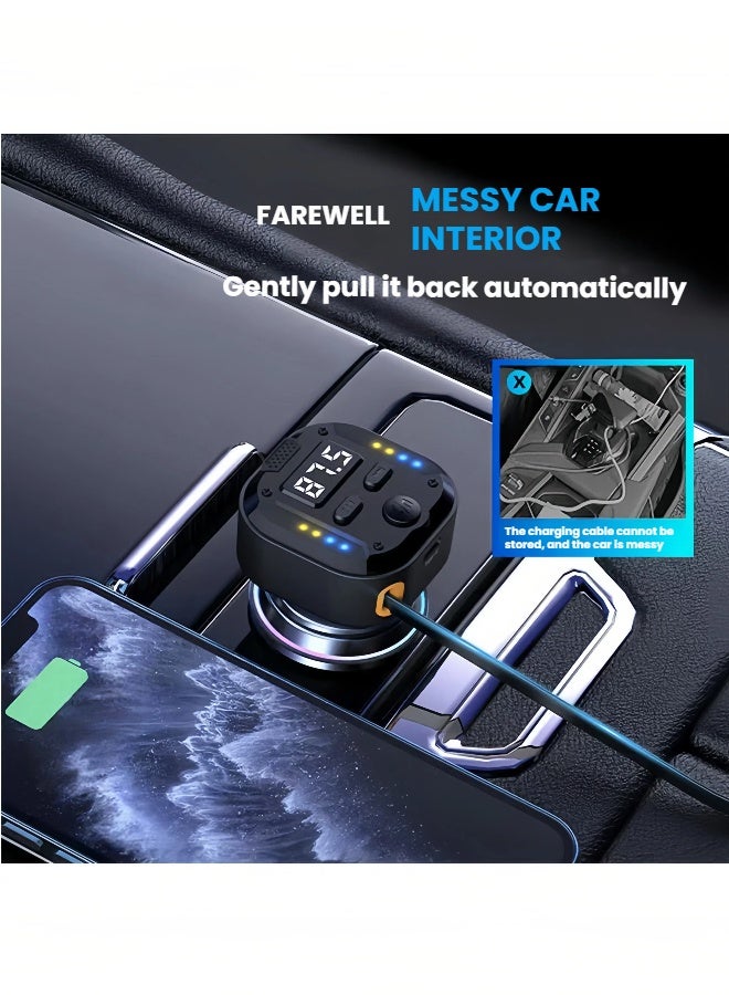 2-Port 38W Fast Car Charger with Colorful Voice-Controlled Atmosphere Lights, TYPE-C QC3.0 PD Car Charger Adapter for iPhone Android Phones, Safe Charging - Image 3