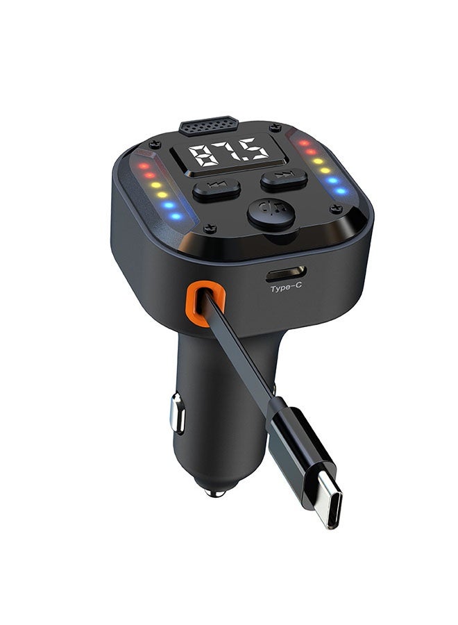 2-Port 38W Fast Car Charger with Colorful Voice-Controlled Atmosphere Lights, TYPE-C QC3.0 PD Car Charger Adapter for iPhone Android Phones, Safe Charging - Image 1