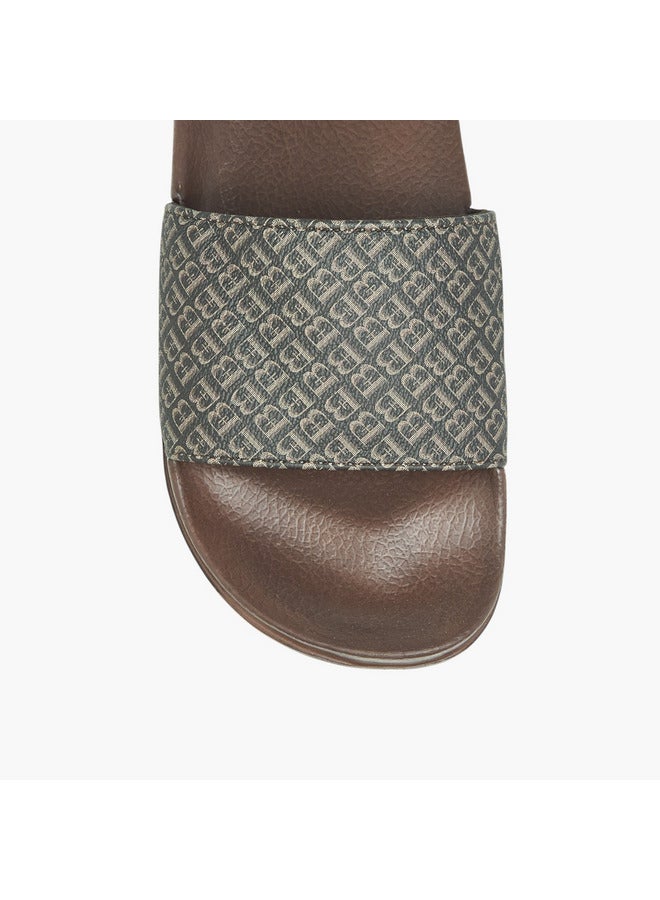 Flora Bella By Shoexpress Women Monogram Print Slip-On Sandals - Image 3