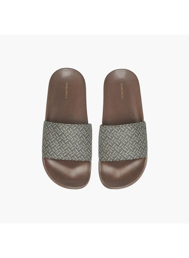 Flora Bella By Shoexpress Women Monogram Print Slip-On Sandals