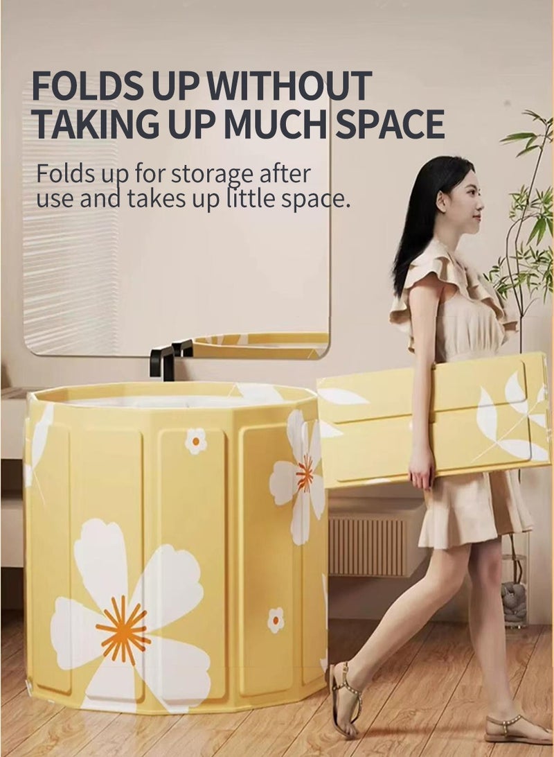 BEIRUI Large Capacity Waterproof Portable Non-Inflatable Folding Soaking Spa Bathtub Barrel, Household Large Shower Bathing Tubs, Separate Family Bathroom SPA Tub for Adults and Kid - Image 2