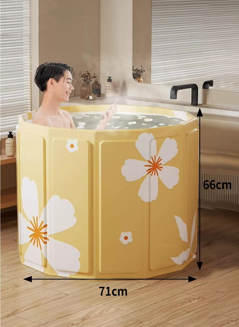 BEIRUI Large Capacity Waterproof Portable Non-Inflatable Folding Soaking Spa Bathtub Barrel, Household Large Shower Bathing Tubs, Separate Family Bathroom SPA Tub for Adults and Kid - Image 3