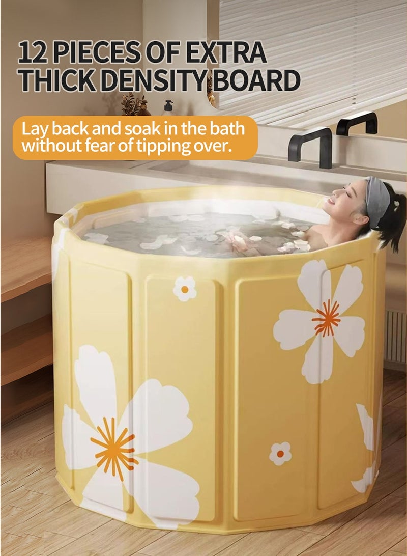 BEIRUI Large Capacity Waterproof Portable Non-Inflatable Folding Soaking Spa Bathtub Barrel, Household Large Shower Bathing Tubs, Separate Family Bathroom SPA Tub for Adults and Kid - Image 4