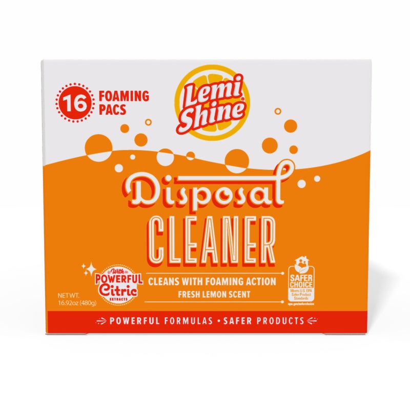 Lemi Shine Foaming Garbage Disposal Cleaner and Deodorizer Citric Acid Cleaning Powder Fresh Lemon Scent 1692 oz 16 Pack - Image 2