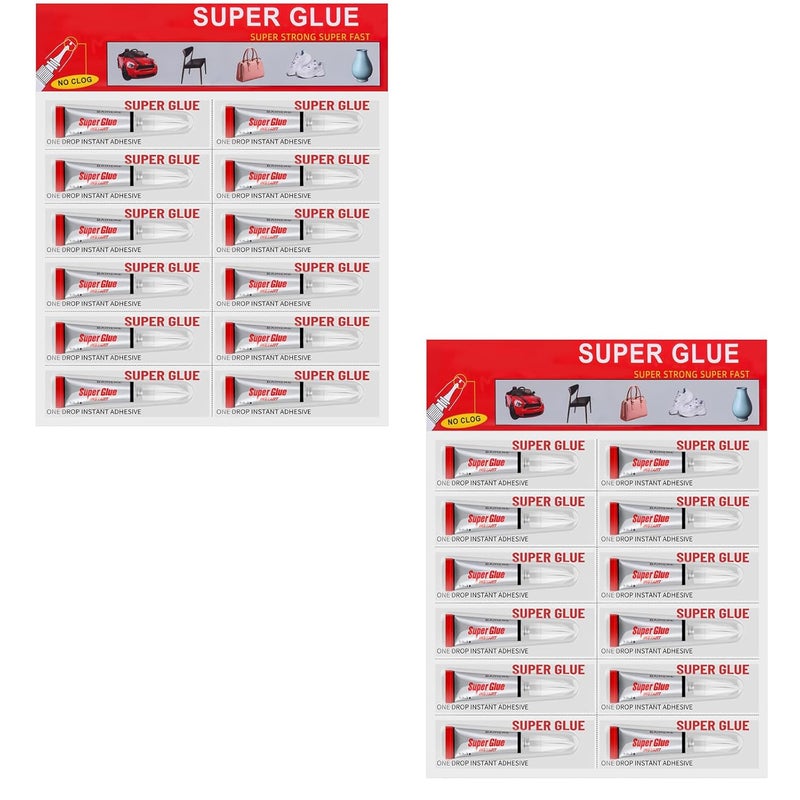 KASTWAVE Super Glue Clear, 24 Pack Strong Adhesive Superglue Gel Fast Drying Instant Cyanoacrylate (Ca) Glue For Plastic, Wood, Metal Stone, Jewelry Beads Making, Phone Ceramic Crafts Repair, 3 Gram/Tube - Image 1