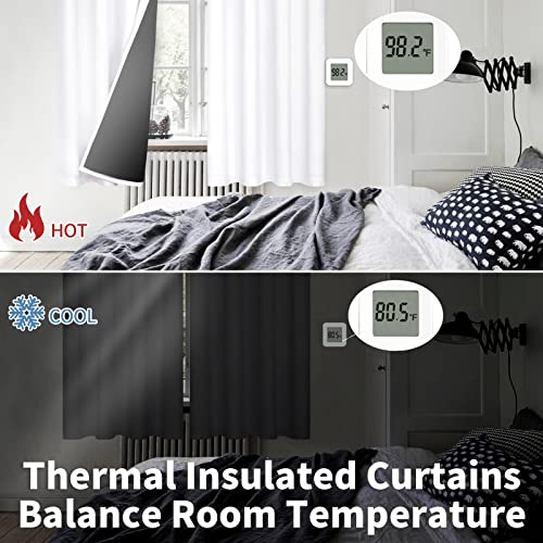 BGment White Blackout Curtains for Living Room - Black Out Curtains 84 Inches Long Thermal Insulated Light Blocking Grommet Drapes for Nursery, 52 Inch Wide Each - Image 4