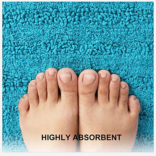 SASHAA WORLD Super Absorbent Non Slip BathMat | Bathmat for Living Room, Bathroom, Kitchen, Bedroom, Indoor & Outdoor | Blue Bathmat | 40 x 60 cm, Pack of 1 - Image 4