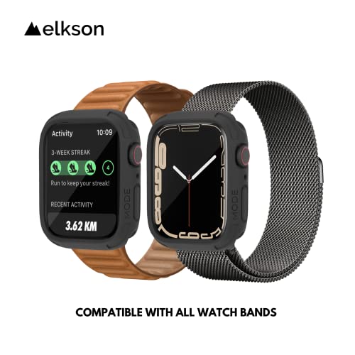 elkson Made for Apple Watch 45mm Bumper Case, Quattro 2.0 Series Rugged Case for Apple Watch and iWatch Series 9 8 7, Military Grade Durable Protective Cover, Flexible Shock Proof, Military Green - Image 3