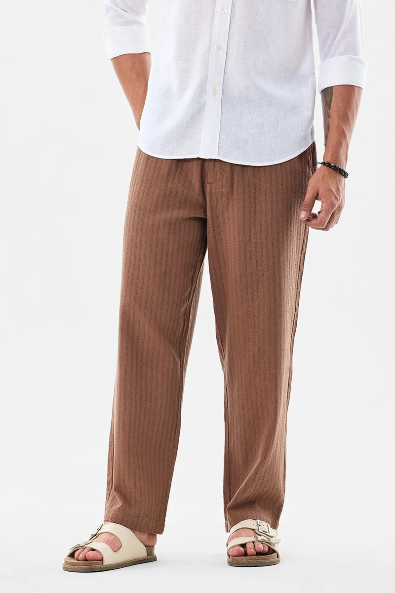 SNITCH بنطلون مخطط بقصة مستقيمة قطن %