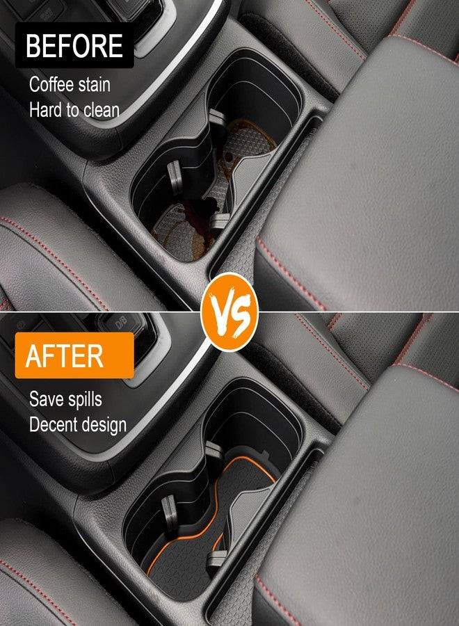 KENTUTO for Honda CRV Accessories 2023 2024 2025 3D Cup Holder Center Console Liner Inserts Silicone Anti-dust Mat Pad Interior Decoration (2 Pcs, Orange Trim) - Image 4