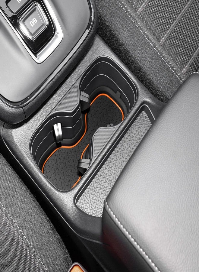 KENTUTO for Honda CRV Accessories 2023 2024 2025 3D Cup Holder Center Console Liner Inserts Silicone Anti-dust Mat Pad Interior Decoration (2 Pcs, Orange Trim) - Image 2