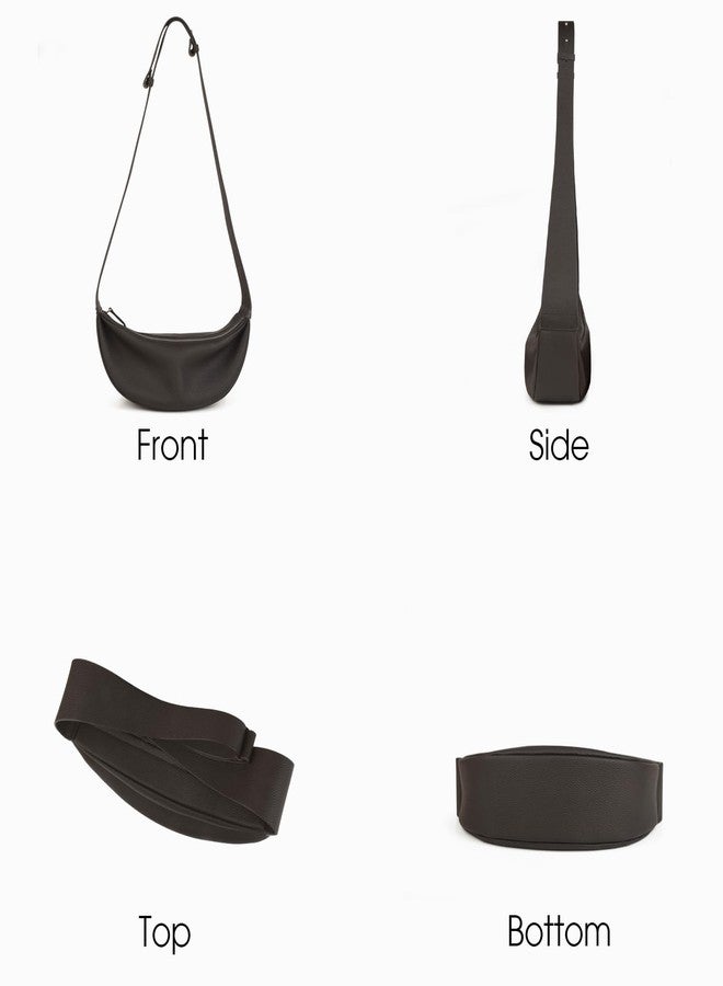 DONNAIN Genuine Leather Sling Bags Crossbody Women, Minimalist Style Casual Chest Bags with Wide Strap, New Coffee, 11.8 x 4.34 x 3.54 inches - Image 3