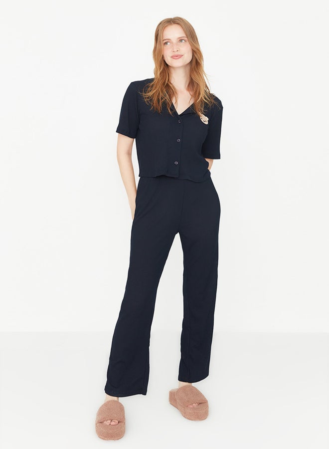 trendyol Teddy Bear Ribbed Knitted Pajama Set  - Image 1