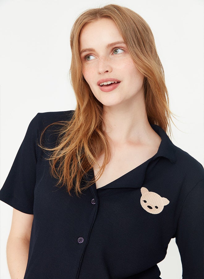 trendyol Teddy Bear Ribbed Knitted Pajama Set  - Image 4