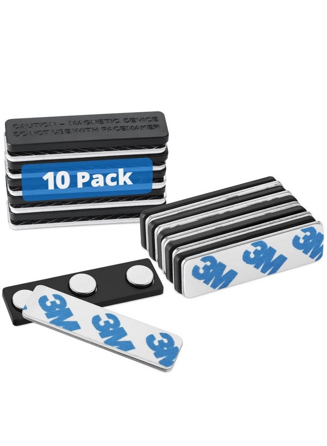 MIFFLIN -Usa Name Tag Magnets (10 Magnets, 1.75 X 0.5 Inches), Name Tag Magnet Backs W/ 3 Extra-Strong Neodymium Magnets For Id Badge Holders - Image 1