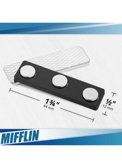MIFFLIN -Usa Name Tag Magnets (10 Magnets, 1.75 X 0.5 Inches), Name Tag Magnet Backs W/ 3 Extra-Strong Neodymium Magnets For Id Badge Holders  - Image 2