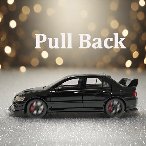 ERBADIHAGO Toy Cars Compatible for Lancer Evolution IX 132 Metal Model Car Pull Back Car Toys with Light and Sound Toys Car Collectible Model for Children Age 3 Year Old Black - Image 5