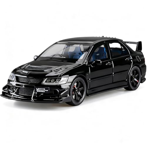 ERBADIHAGO Toy Cars Compatible for Lancer Evolution IX 132 Metal Model Car Pull Back Car Toys with Light and Sound Toys Car Collectible Model for Children Age 3 Year Old Black - Image 1