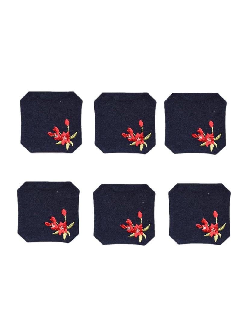 Y&D Chinese Style Cotton Linen Retro Water Absorbing Double Layer Thickened Cup Holder Fabric Embroidered Tea Cup Pad Fabric Art Cup Pad  - Image 1
