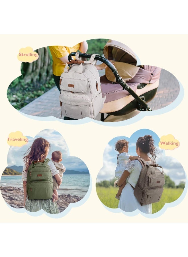 موممور mommore Diaper Bag Backpack, Extra Large Diaper Bag for 2 Kids/Twins with Changing Pad for Travel Outdoors - Image 5