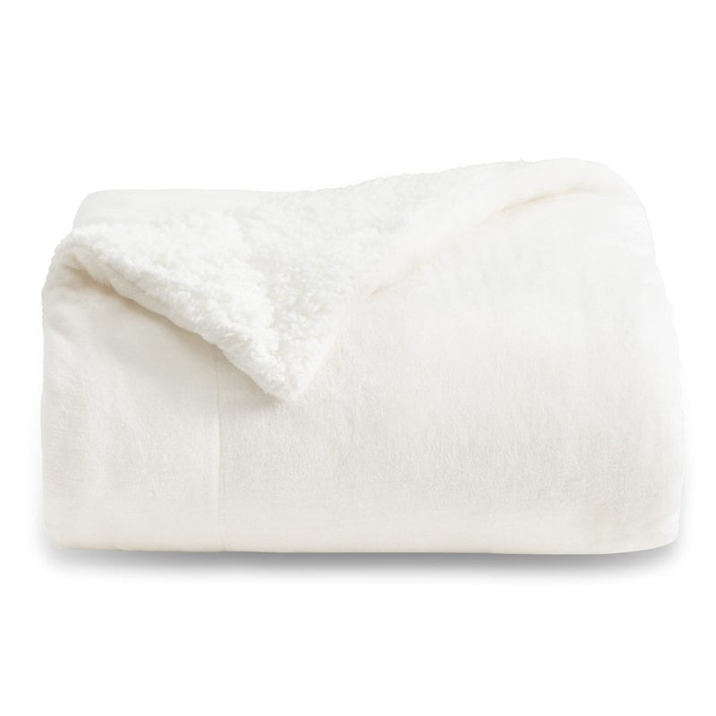 Bedsure Sherpa Fleece Throw Blanket for Couch  Thick and Warm Soft Fuzzy Plush Throw Blanket for Winter White 50x60 Inches