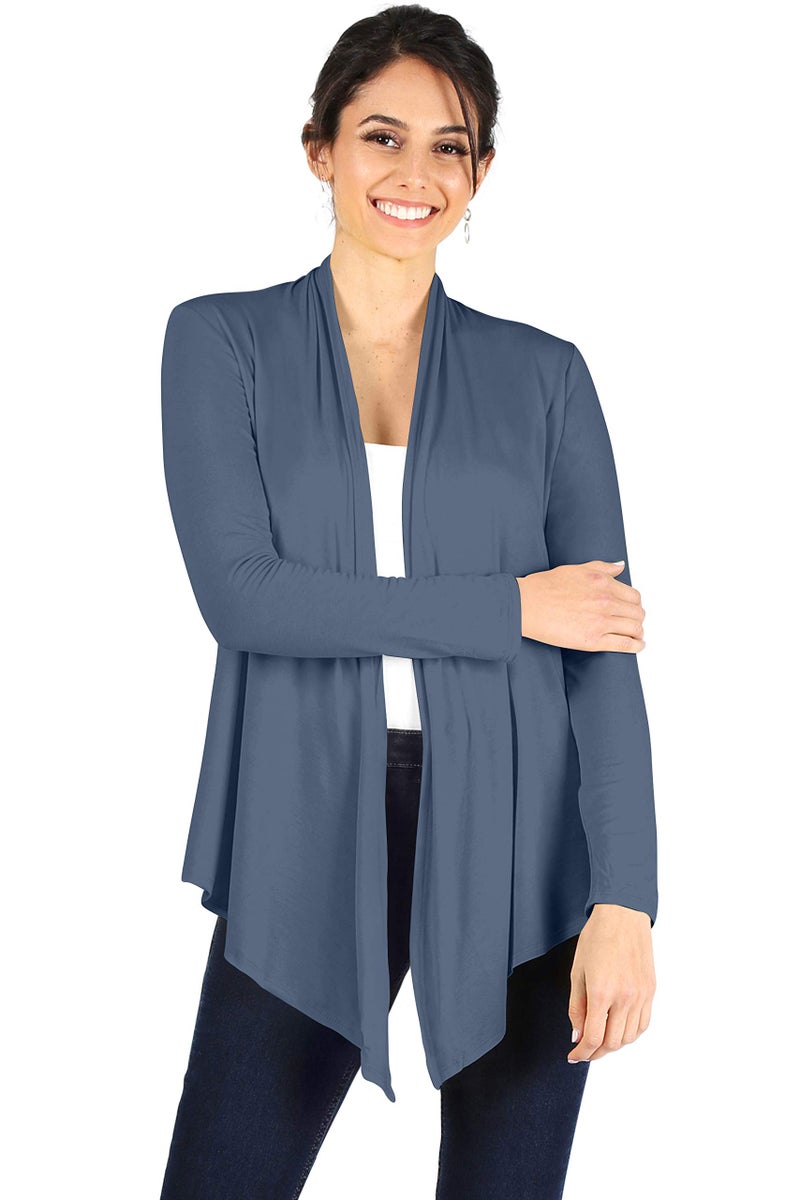 Simlu Lightweight Chambray Cardigans for Women Reg and Plus Size Light Cardigans for Women Summer Long Sleeves, Large - Image 1