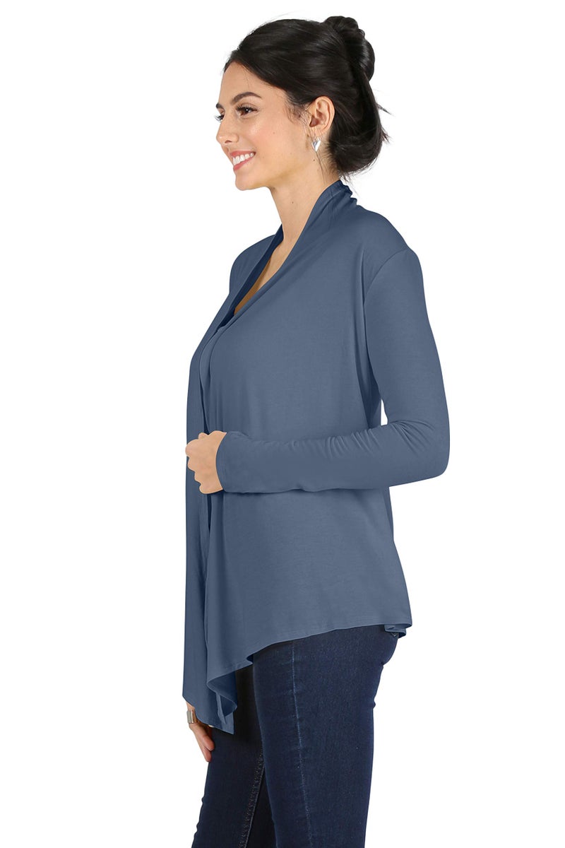 Simlu Lightweight Chambray Cardigans for Women Reg and Plus Size Light Cardigans for Women Summer Long Sleeves, Large - Image 3