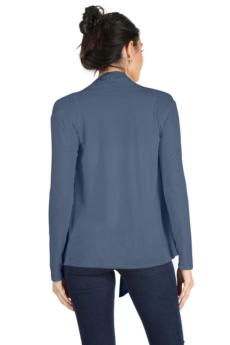 Simlu Lightweight Chambray Cardigans for Women Reg and Plus Size Light Cardigans for Women Summer Long Sleeves, Large - Image 4