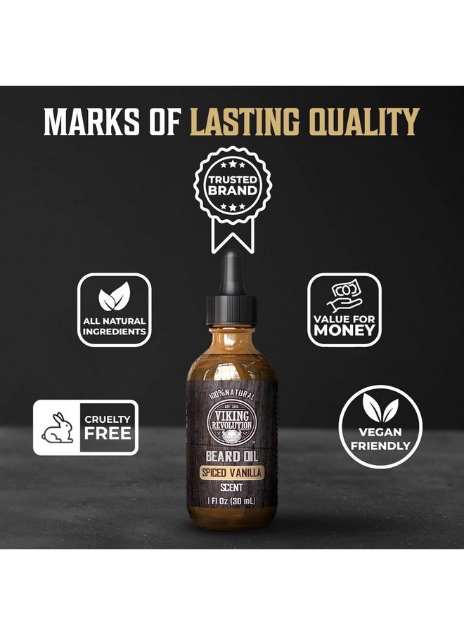 Viking Revolution Viking Revolution Spiced Vanilla Beard Oil for Men - Natural Mens Beard Oil with Argan and Jojoba Oil - Beard Softener, Strengthens and Moisturizes  - Image 5
