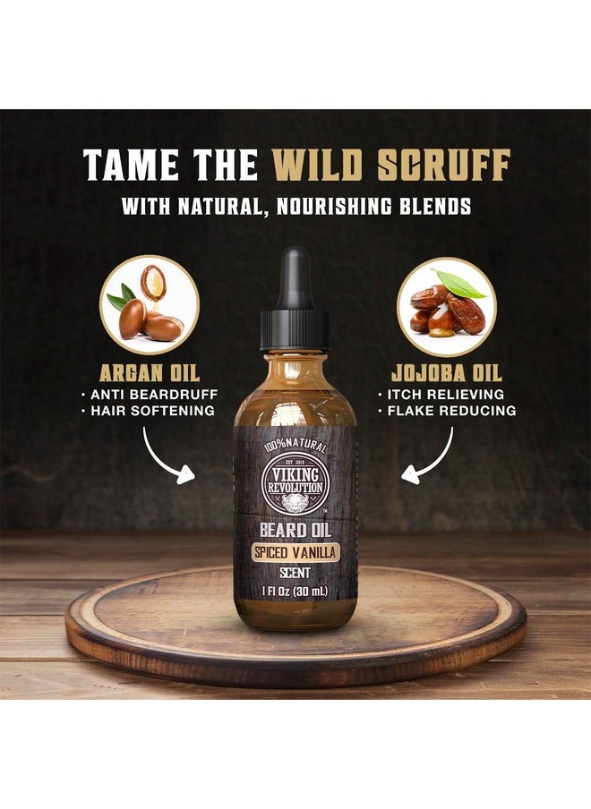 Viking Revolution Viking Revolution Spiced Vanilla Beard Oil for Men - Natural Mens Beard Oil with Argan and Jojoba Oil - Beard Softener, Strengthens and Moisturizes  - Image 3