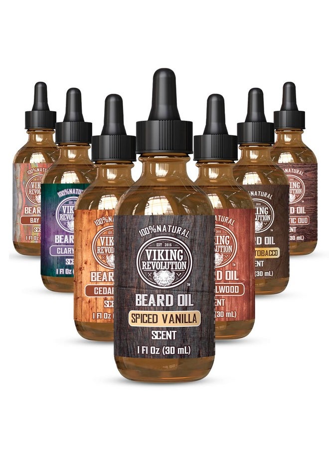 Viking Revolution Viking Revolution Spiced Vanilla Beard Oil for Men - Natural Mens Beard Oil with Argan and Jojoba Oil - Beard Softener, Strengthens and Moisturizes  - Image 1