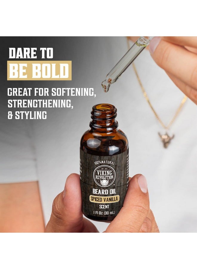 Viking Revolution Viking Revolution Spiced Vanilla Beard Oil for Men - Natural Mens Beard Oil with Argan and Jojoba Oil - Beard Softener, Strengthens and Moisturizes  - Image 2