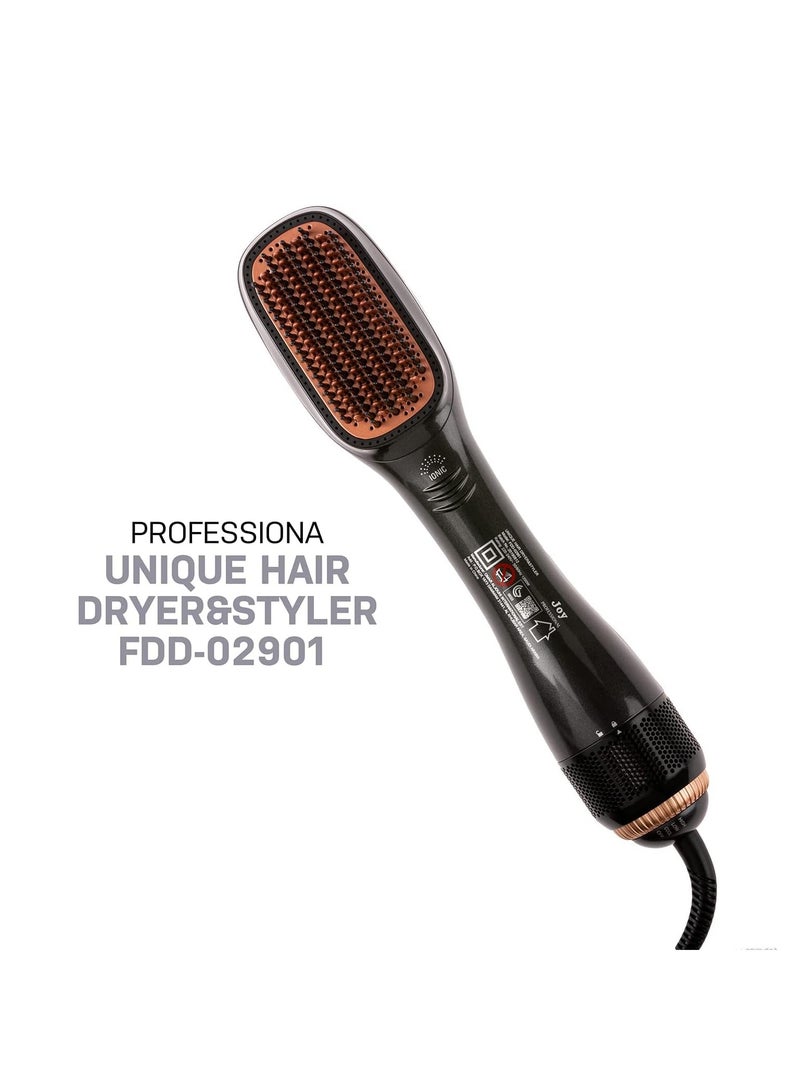 Generic 2 In 1 Professional Hair Dryer Brush Negative Ion Blow Dryer Straightening Brush Hot Air Styling Comb Electric Hair Straightener Styler  - Image 2
