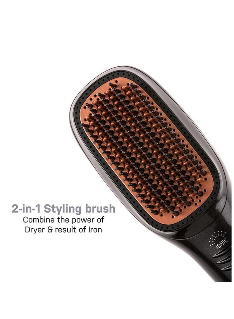 Generic 2 In 1 Professional Hair Dryer Brush Negative Ion Blow Dryer Straightening Brush Hot Air Styling Comb Electric Hair Straightener Styler  - Image 4