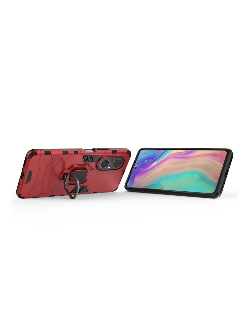 Red Protective Cover With Ring Bracket For Huawei - Image 3