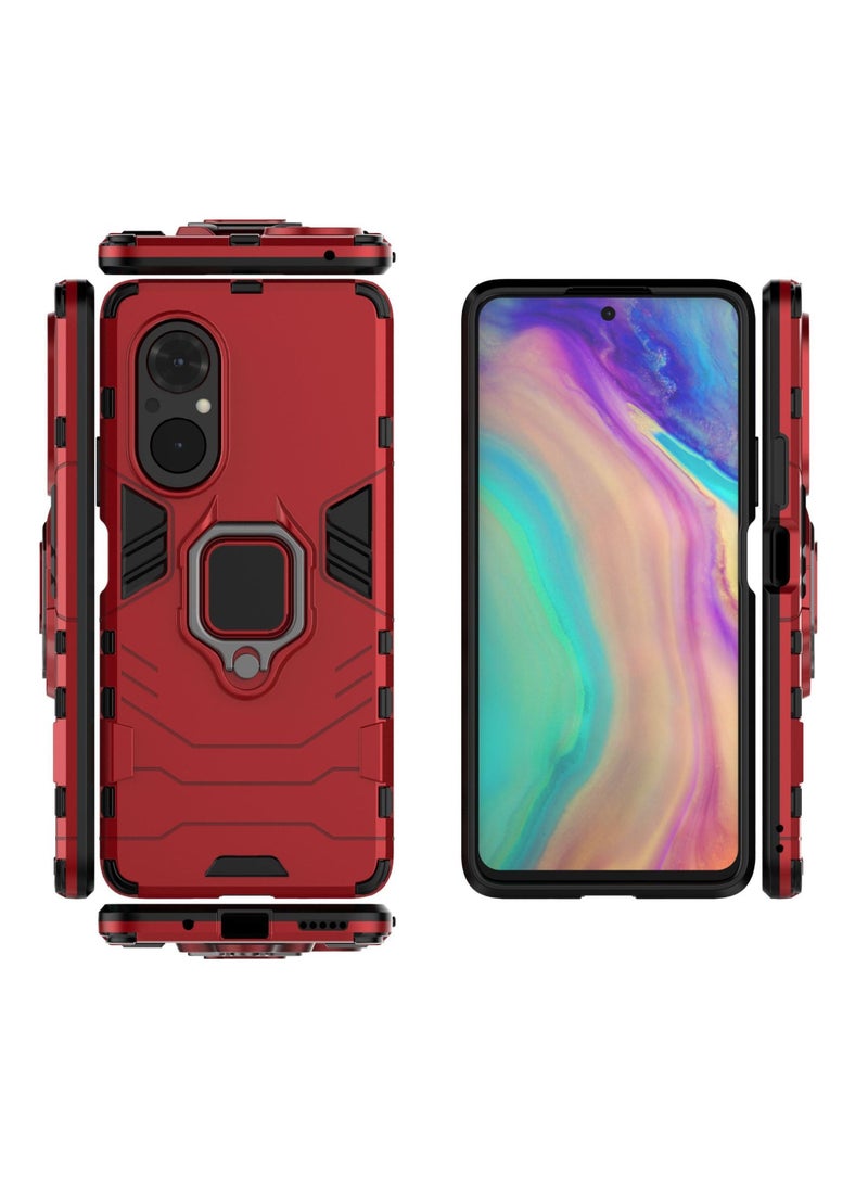 Red Protective Cover With Ring Bracket For Huawei - Image 2