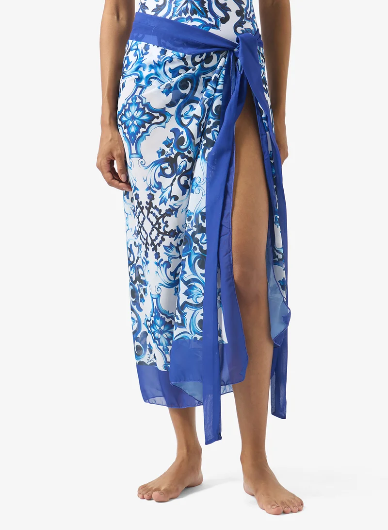 Ella  Monochrome Swimsuit With Beach Sarong for Women | Best Price UAE