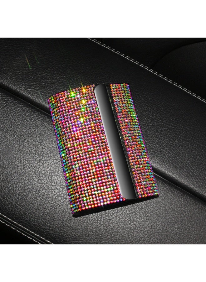 Bling Rhinestone Business Card Holder, Portable Metal Credit Card Case, Sparkling Crystal Card Organizer for Women, Fashion Diamond Card Holder for Car Office