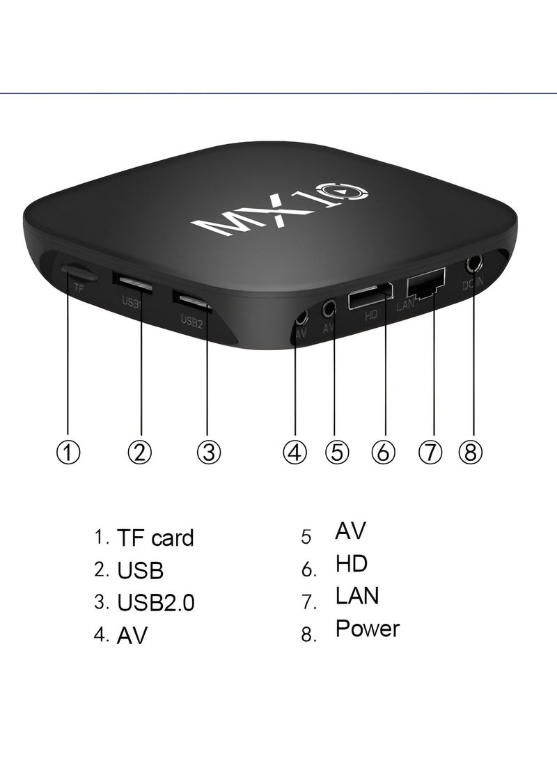 BORTONY - Android TV Box 4k MX10 RK3318 Rockchip Quad Core Dual Wifi Android 12 TV Box 4K HD Player Solid Set Top Box 4k - Image 1