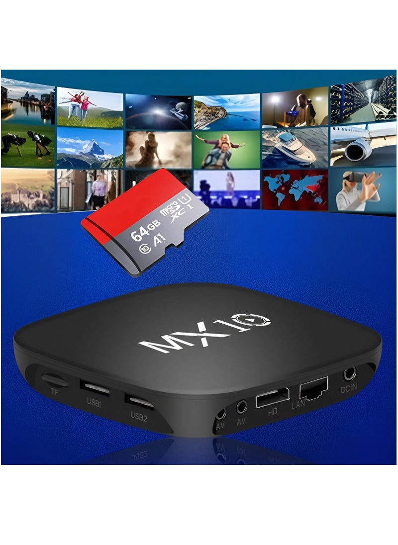 BORTONY - Android TV Box 4k MX10 RK3318 Rockchip Quad Core Dual Wifi Android 12 TV Box 4K HD Player Solid Set Top Box 4k - Image 1