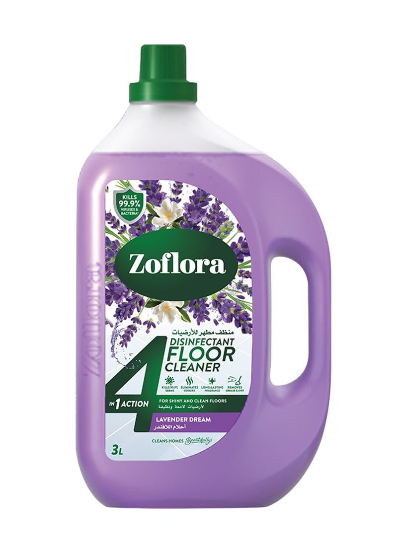 Zoflora 4 In 1 Disinfectant Floor Cleaner Lavender Dream 3L  - Image 1