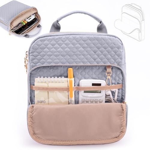 APOFFICE Book Sleeve with Zipper Book PouchQuilted Book Carrier Book Covers for Book LoversMultiPocket Book Protector Case for HardcoverBook Accessories Bible Bags for Bible Study Supplies AA Books - Image 1