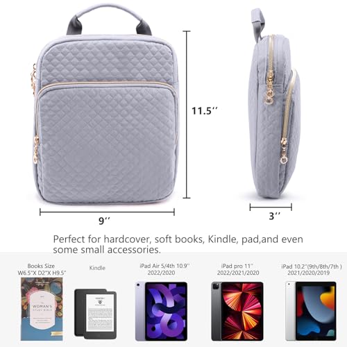 APOFFICE Book Sleeve with Zipper Book PouchQuilted Book Carrier Book Covers for Book LoversMultiPocket Book Protector Case for HardcoverBook Accessories Bible Bags for Bible Study Supplies AA Books - Image 3