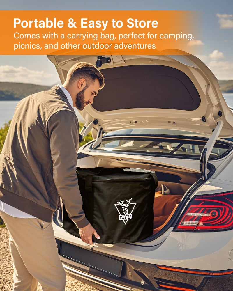 YEFU Fire Pit with Removable Ash-Pan: Smokeless Firepit 304 Stainless Steel Material - Outdoor Fire Pit Silver 19 inch - Smokeless Firepit for Outside Outdoor Patio Camping Backyard - Image 5