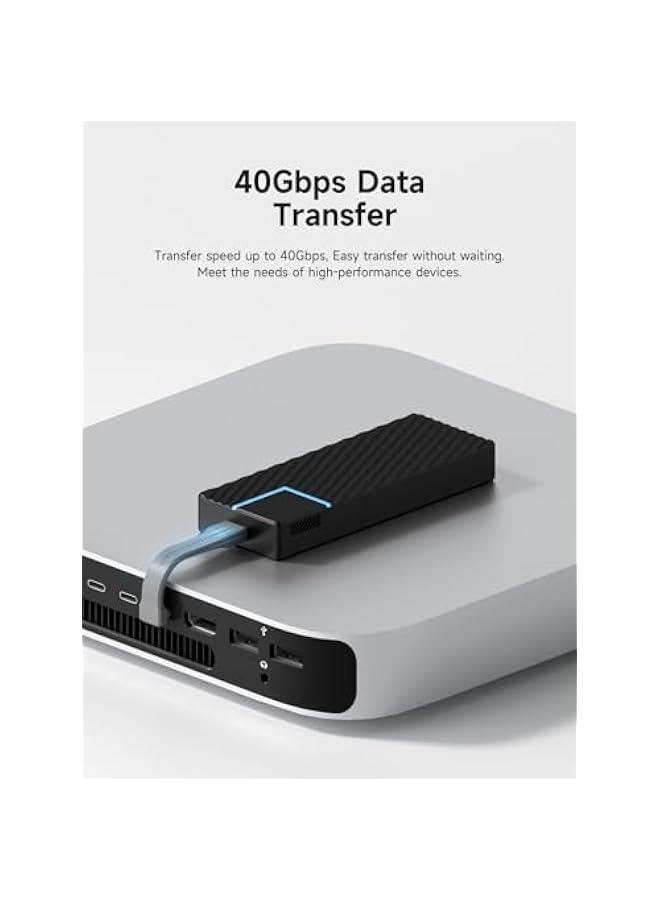 Short USB 4 Cable, 240W Charging U-Type USB C Cable, 40Gbps Data Transfer, 8K 60Hz Video Display for iPhone 16 15 Pro Max, iPad, Thunderbolt 4/3, Hub, External SSD (UC4MC-7cm) - Image 2