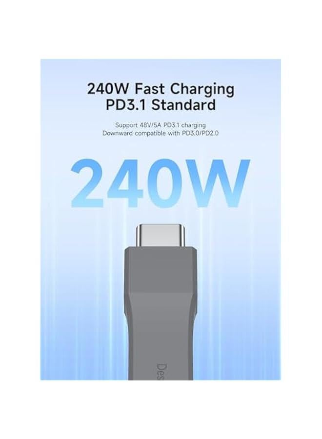 Short USB 4 Cable, 240W Charging U-Type USB C Cable, 40Gbps Data Transfer, 8K 60Hz Video Display for iPhone 16 15 Pro Max, iPad, Thunderbolt 4/3, Hub, External SSD (UC4MC-7cm) - Image 3
