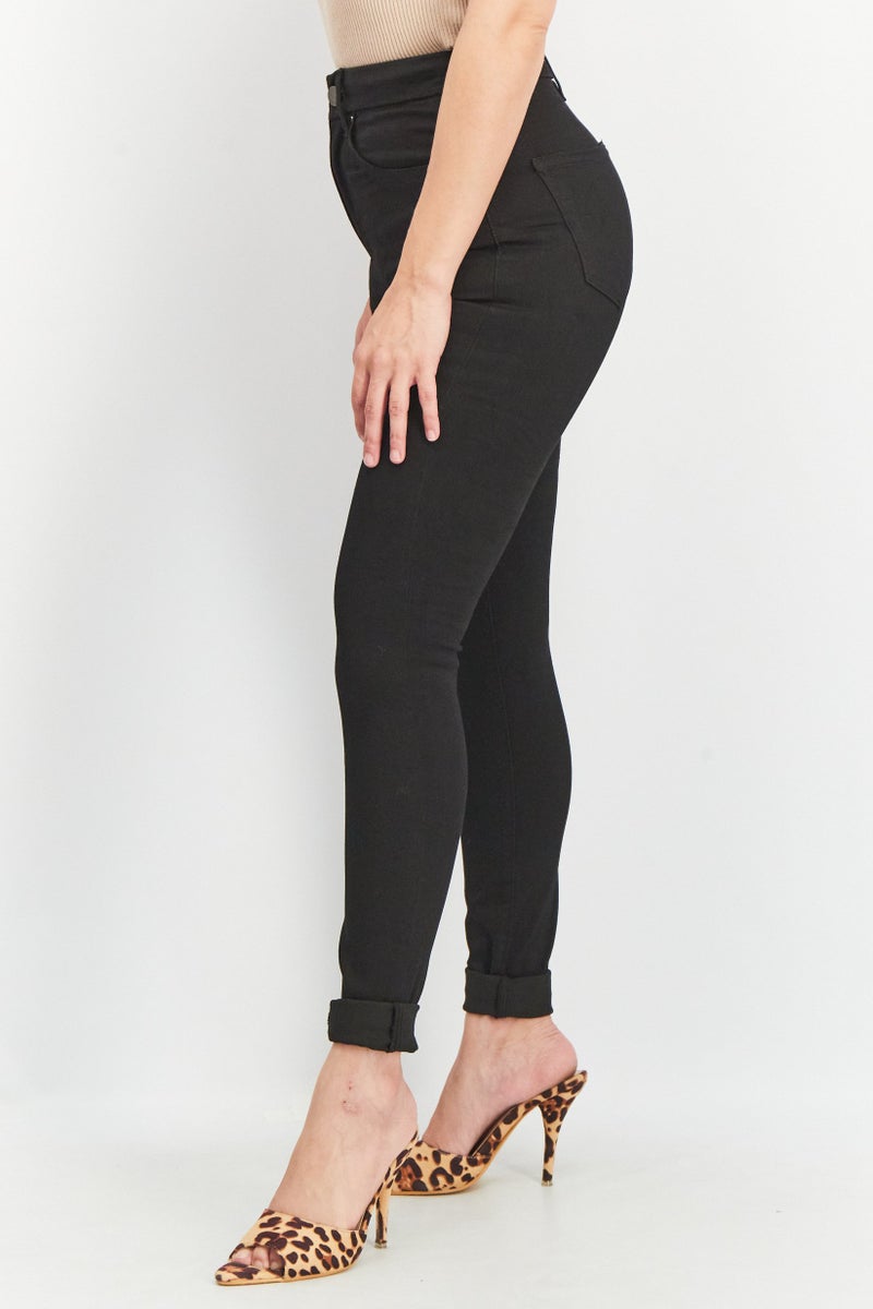 Asos Design Women Regular Fit Plain Stretchable Jeans, Black - Image 2