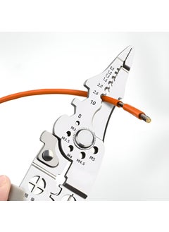 Hetkrishi Hetkrishi 6in1 Multifunctional Stainless Steel Wire Puller Plier Cable Looping Splitting Cutting Pliers MultiPurpose Electrical Stripping Tool Wire Stripper Crimping Tool Electrician  - Image 3
