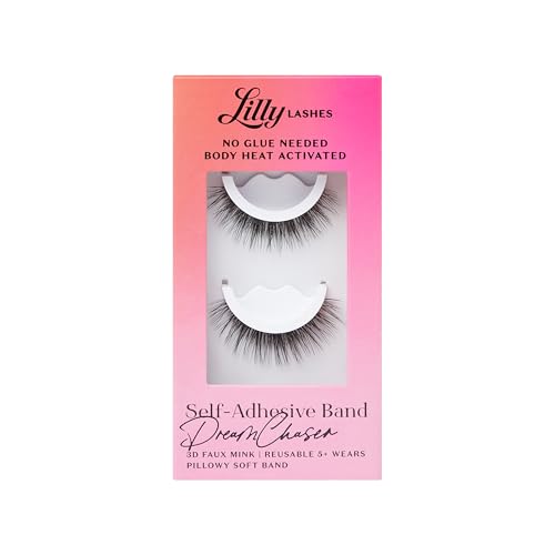 Lilly Lashes Self Adhesive Eyelashes (Half Lashes), No Lash Glue Needed, Body Heat Activated Press on Lashes, Reusable Self Adhesive Eyelashes Up to 5x, Easy to Apply & Remove (DayDreamer) - Image 5