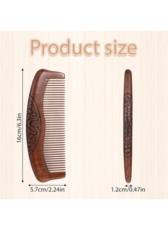 16.7*5.2*1cm Small Wood Comb for Women Men Birthing Combs Wooden Pocket Hair Comb Fine Tooth Small Portable Wood Combs, Anti Static Carved - Image 4